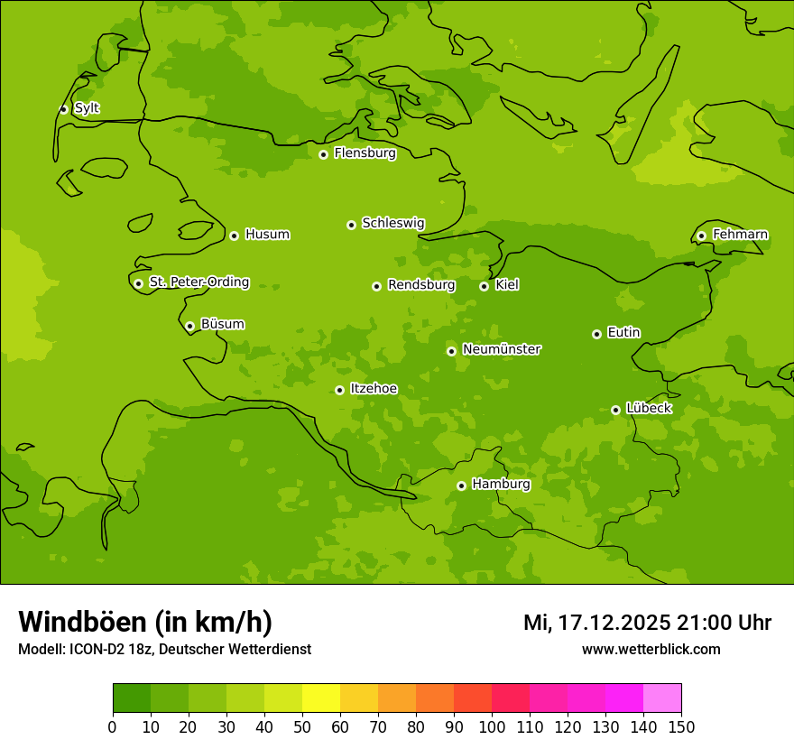 Modellkarten Windgeschwindigkeit