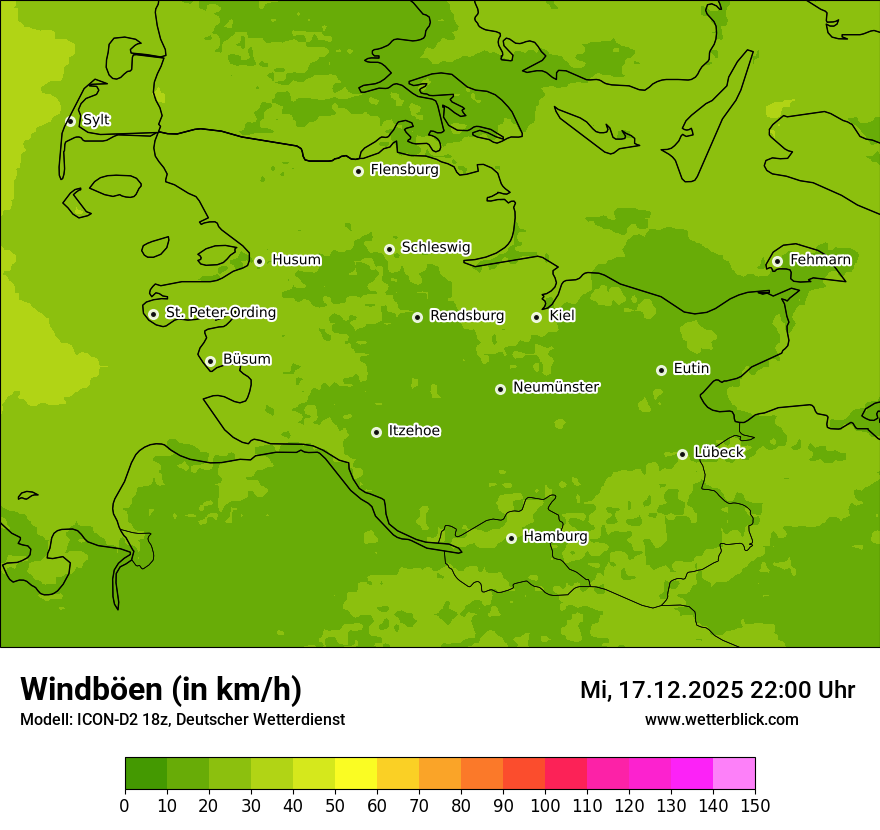 Modellkarten Windgeschwindigkeit