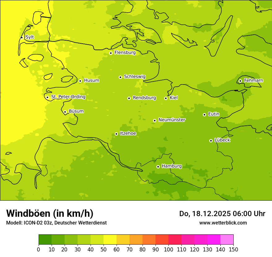 Modellkarten Windgeschwindigkeit