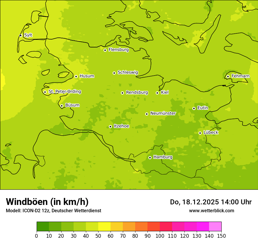 Modellkarten Windgeschwindigkeit