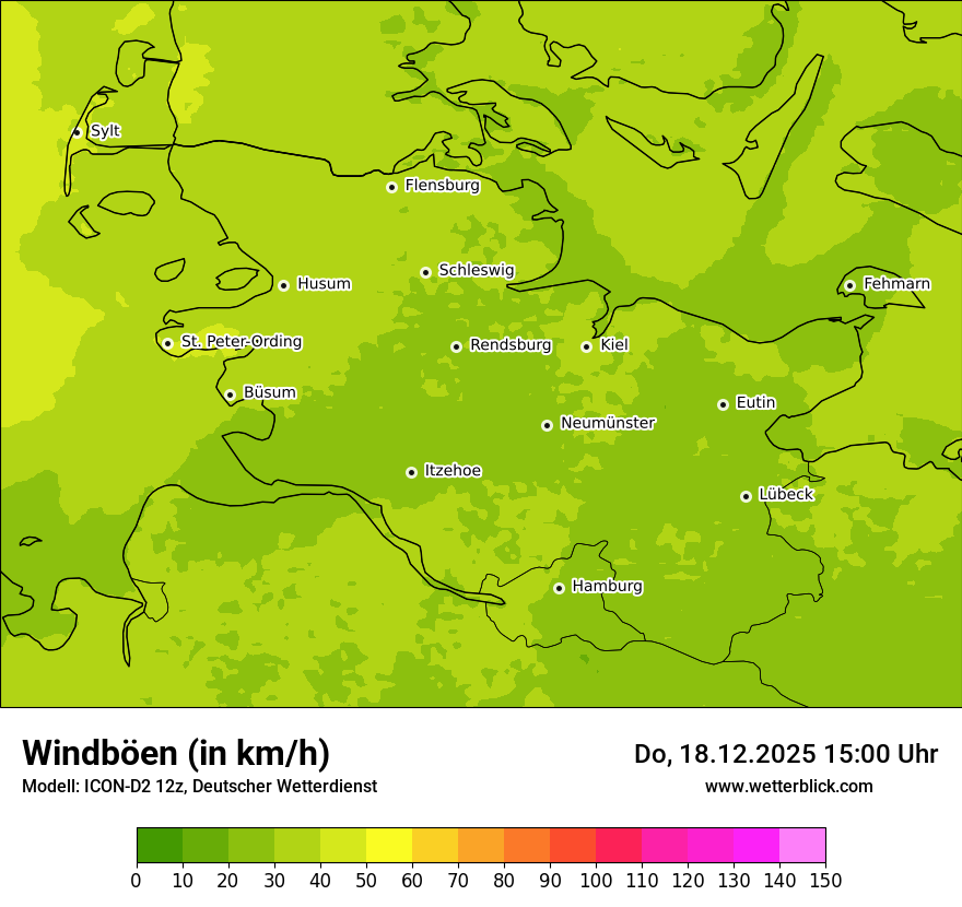 Modellkarten Windgeschwindigkeit
