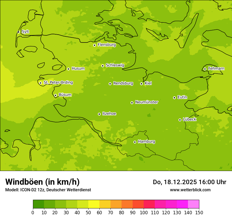 Modellkarten Windgeschwindigkeit