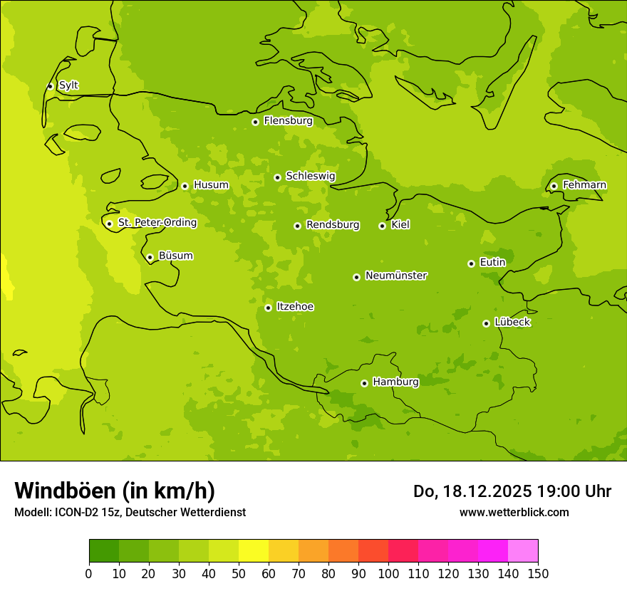 Modellkarten Windgeschwindigkeit