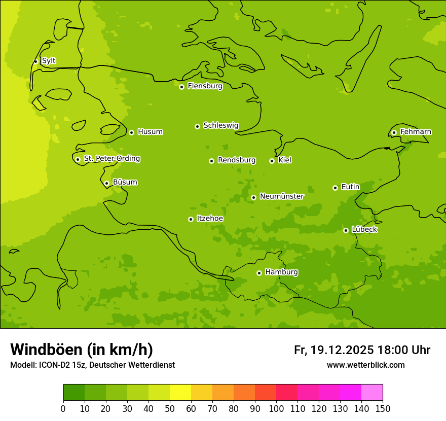 Modellkarten Windgeschwindigkeit