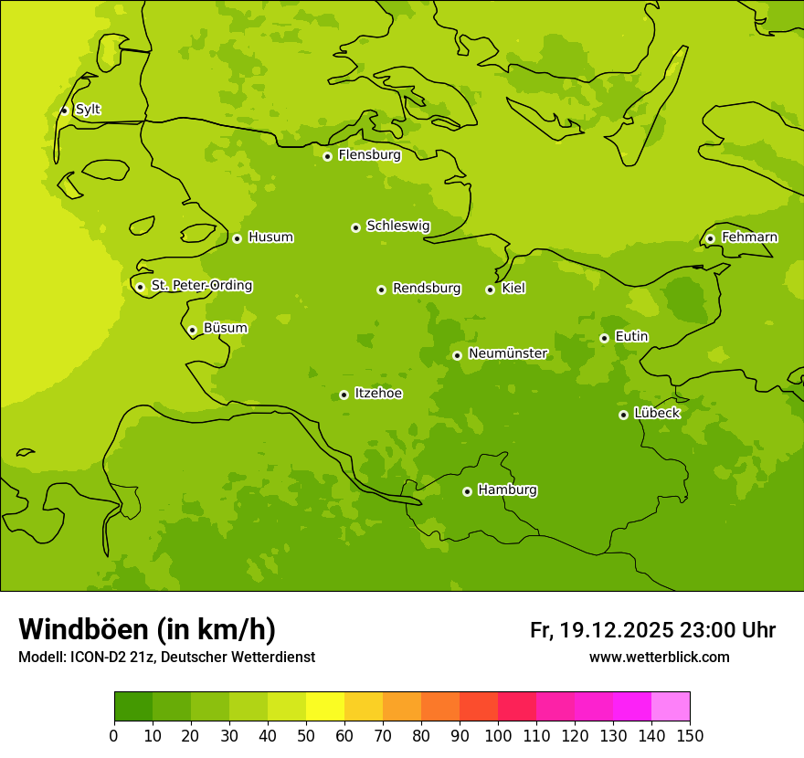 Modellkarten Windgeschwindigkeit