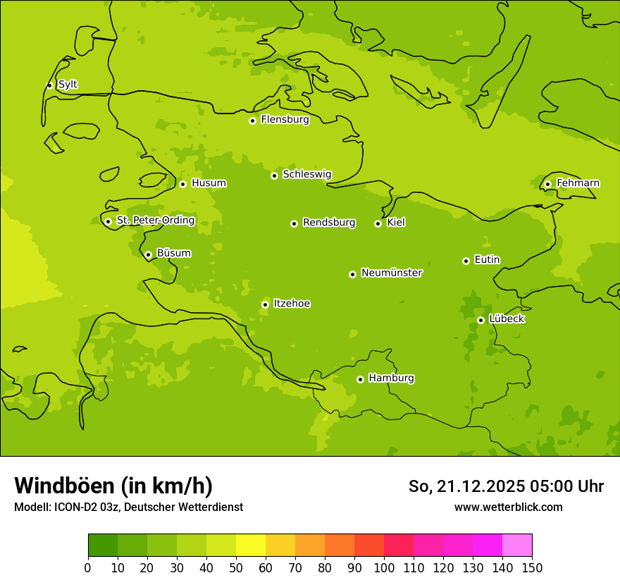 Modellkarten Windgeschwindigkeit