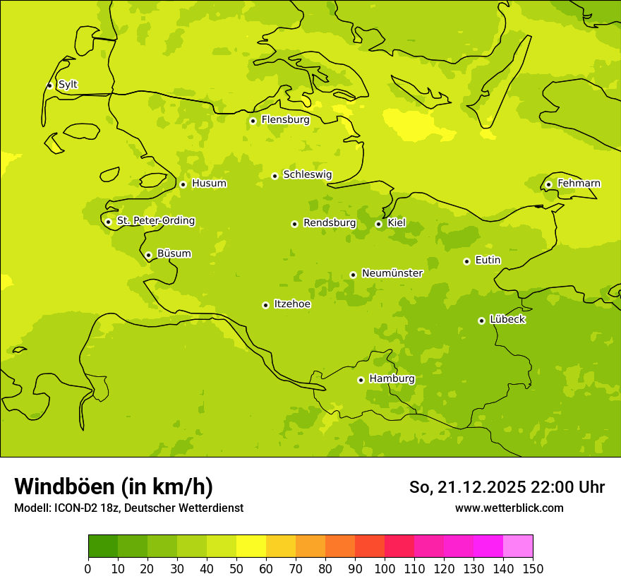 Modellkarten Windgeschwindigkeit