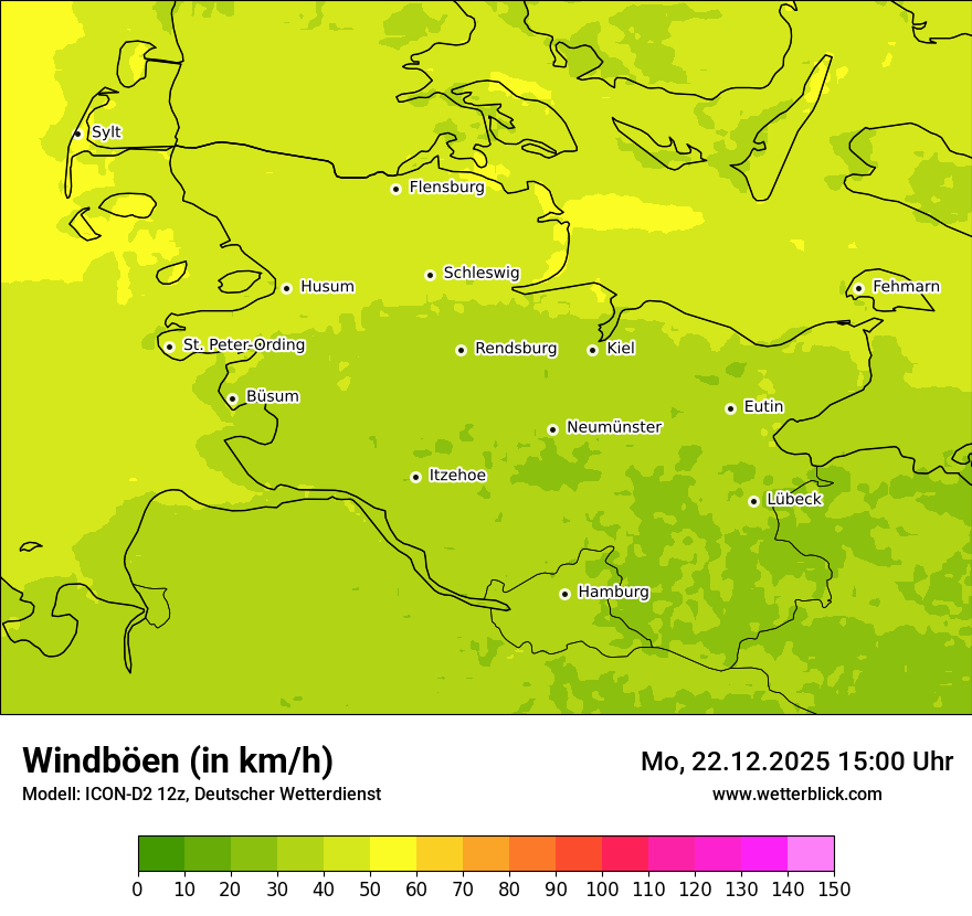Modellkarten Windgeschwindigkeit
