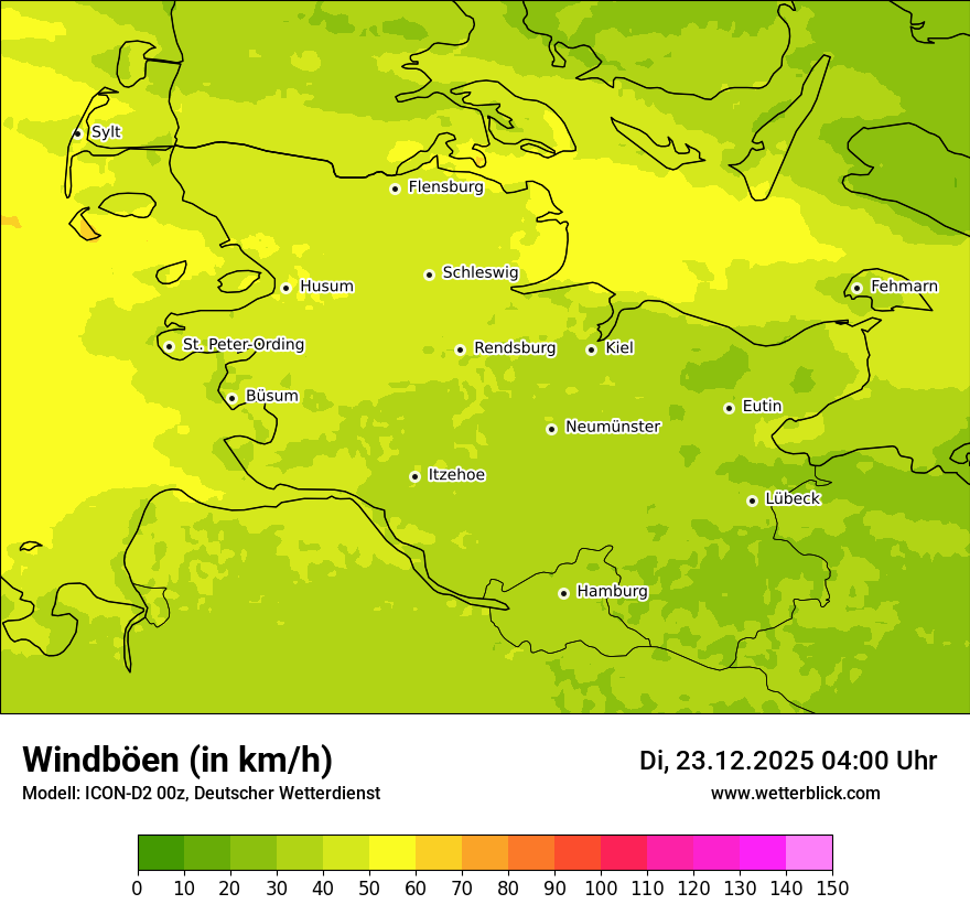 Modellkarten Windgeschwindigkeit