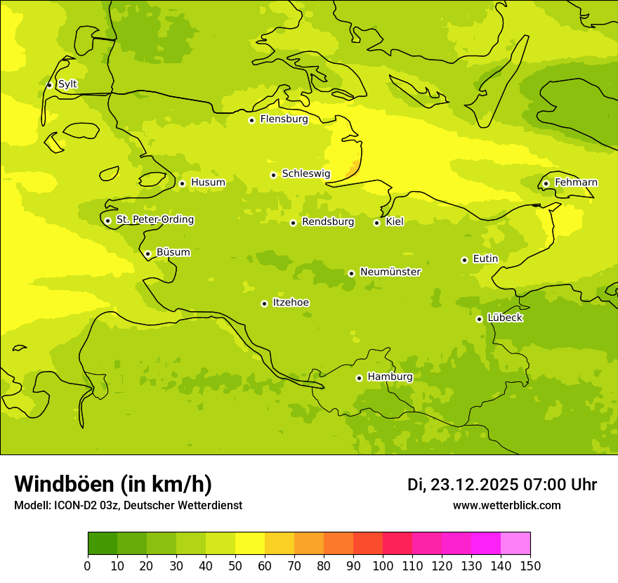 Modellkarten Windgeschwindigkeit