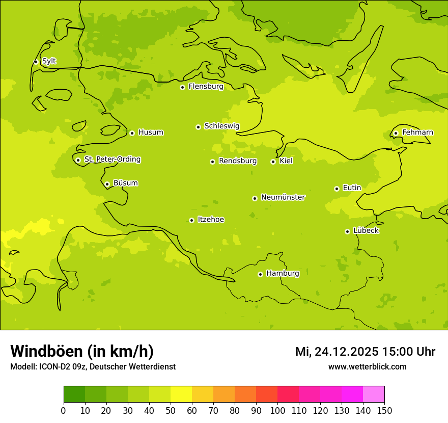 Modellkarten Windgeschwindigkeit