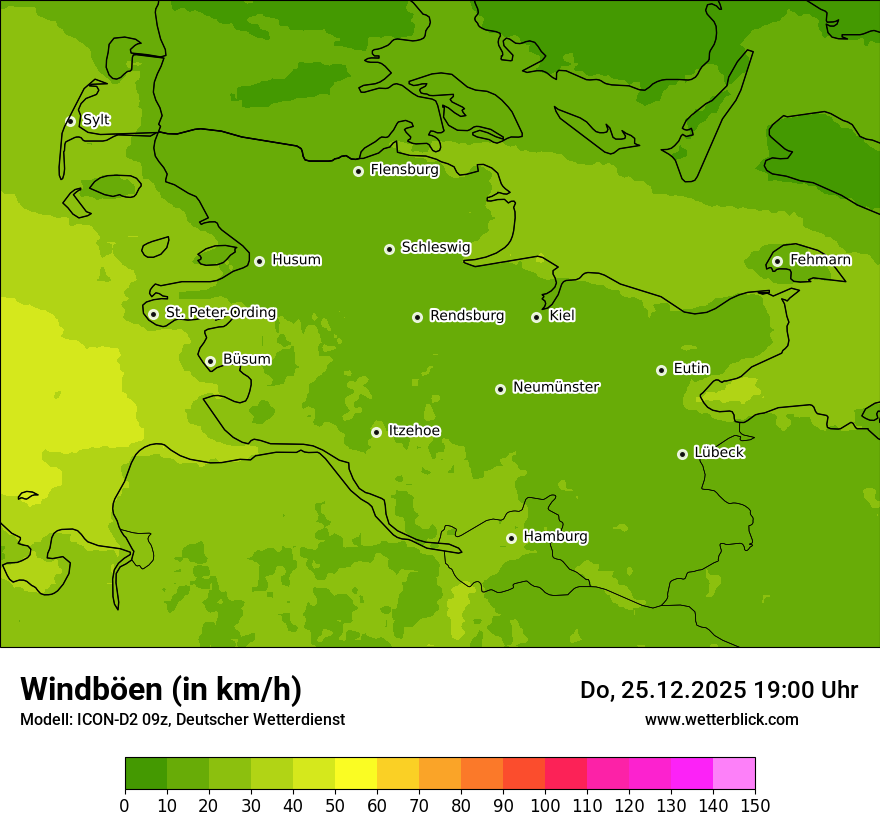 Modellkarten Windgeschwindigkeit
