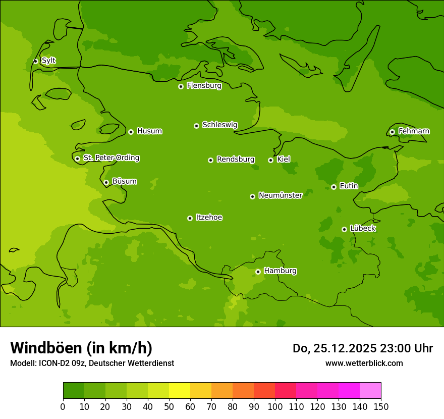 Modellkarten Windgeschwindigkeit