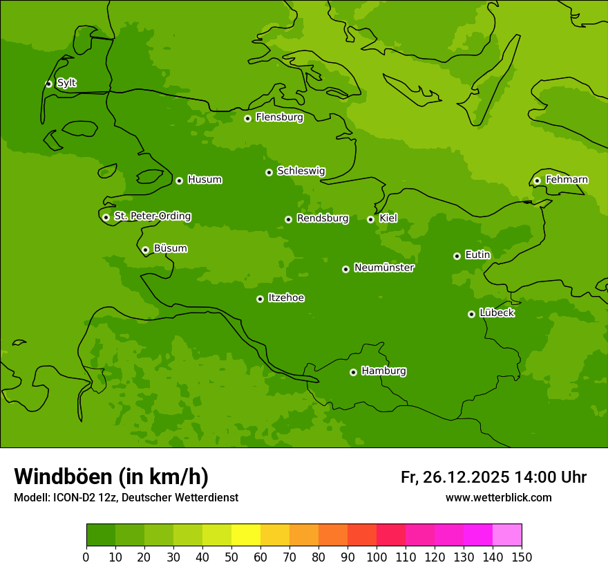 Modellkarten Windgeschwindigkeit