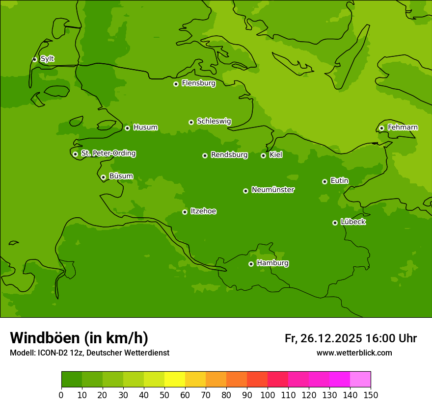 Modellkarten Windgeschwindigkeit