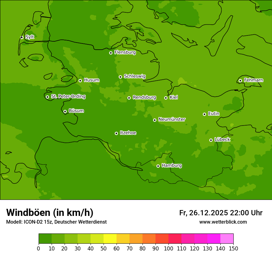 Modellkarten Windgeschwindigkeit