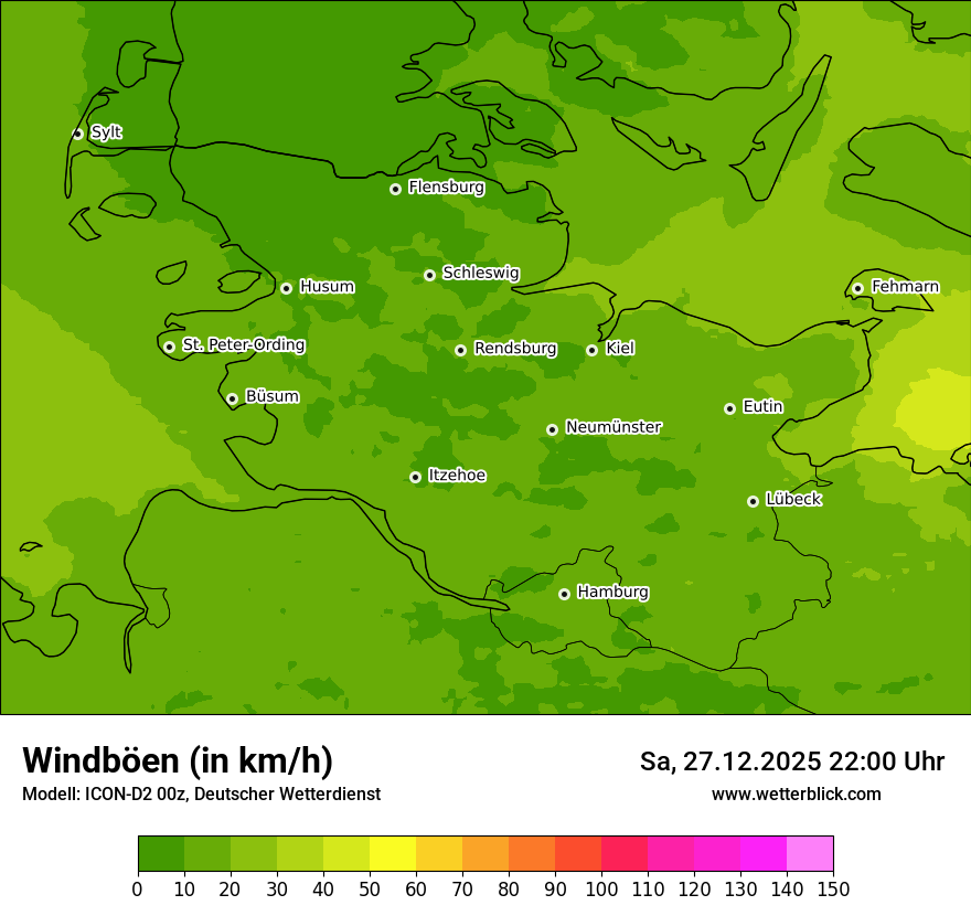 Modellkarten Windgeschwindigkeit