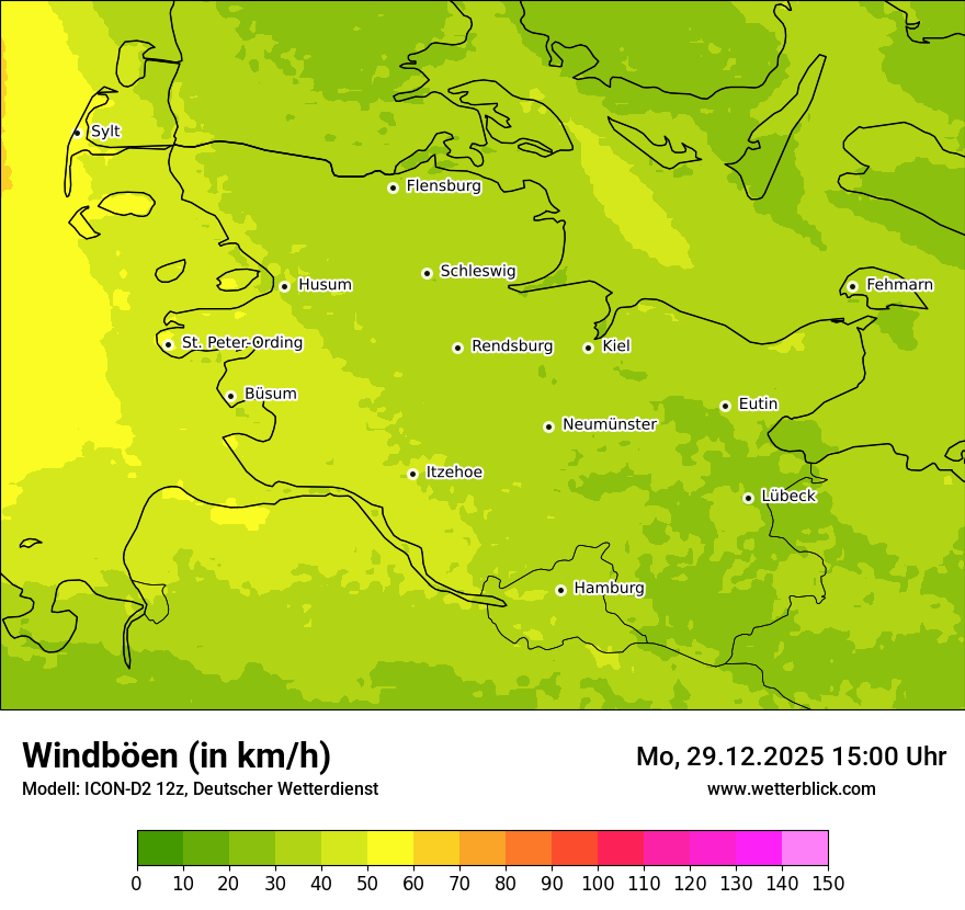 Modellkarten Windgeschwindigkeit