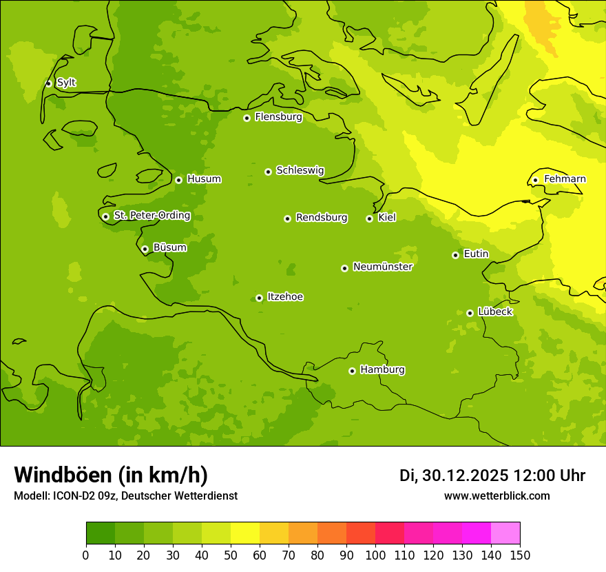 Modellkarten Windgeschwindigkeit