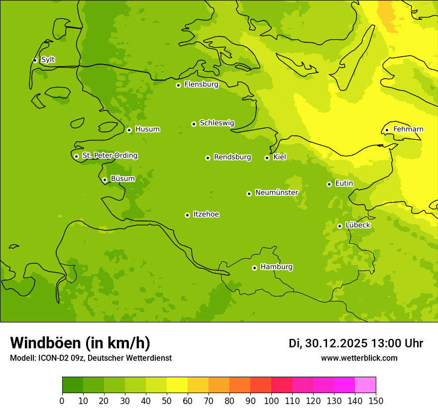 Modellkarten Windgeschwindigkeit
