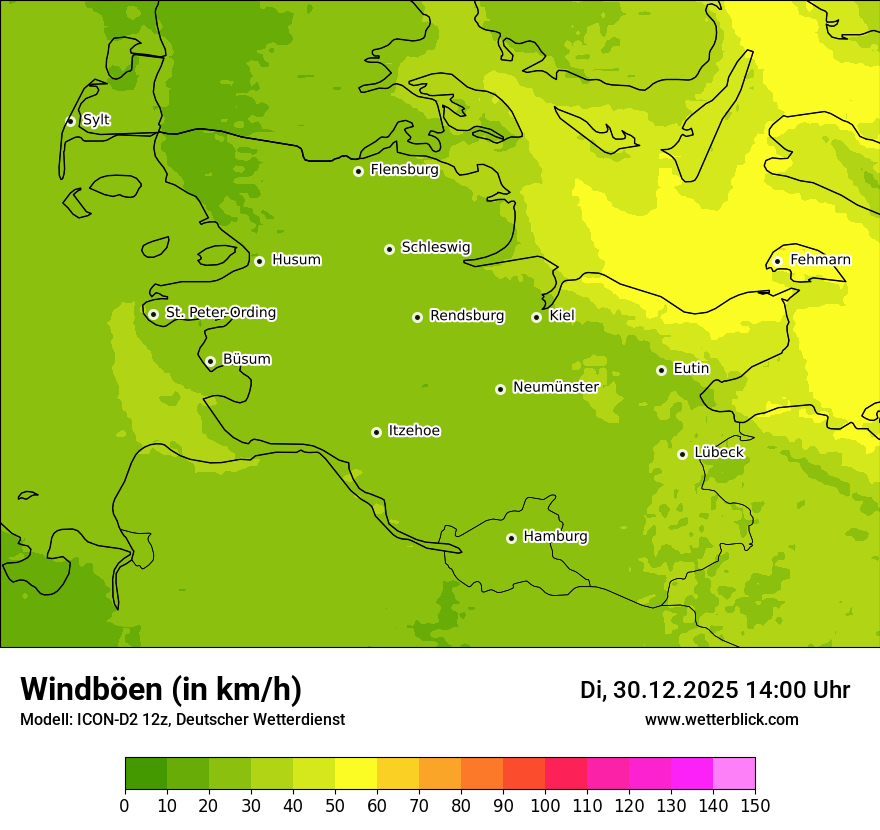 Modellkarten Windgeschwindigkeit