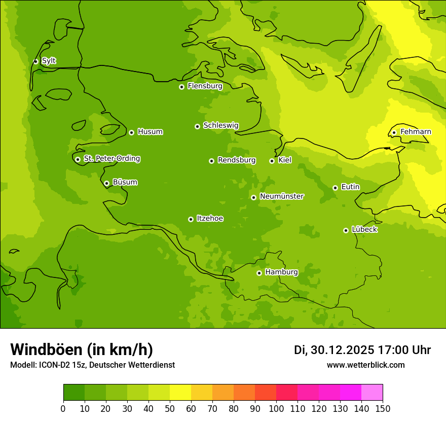 Modellkarten Windgeschwindigkeit