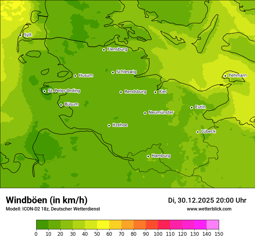 Modellkarten Windgeschwindigkeit