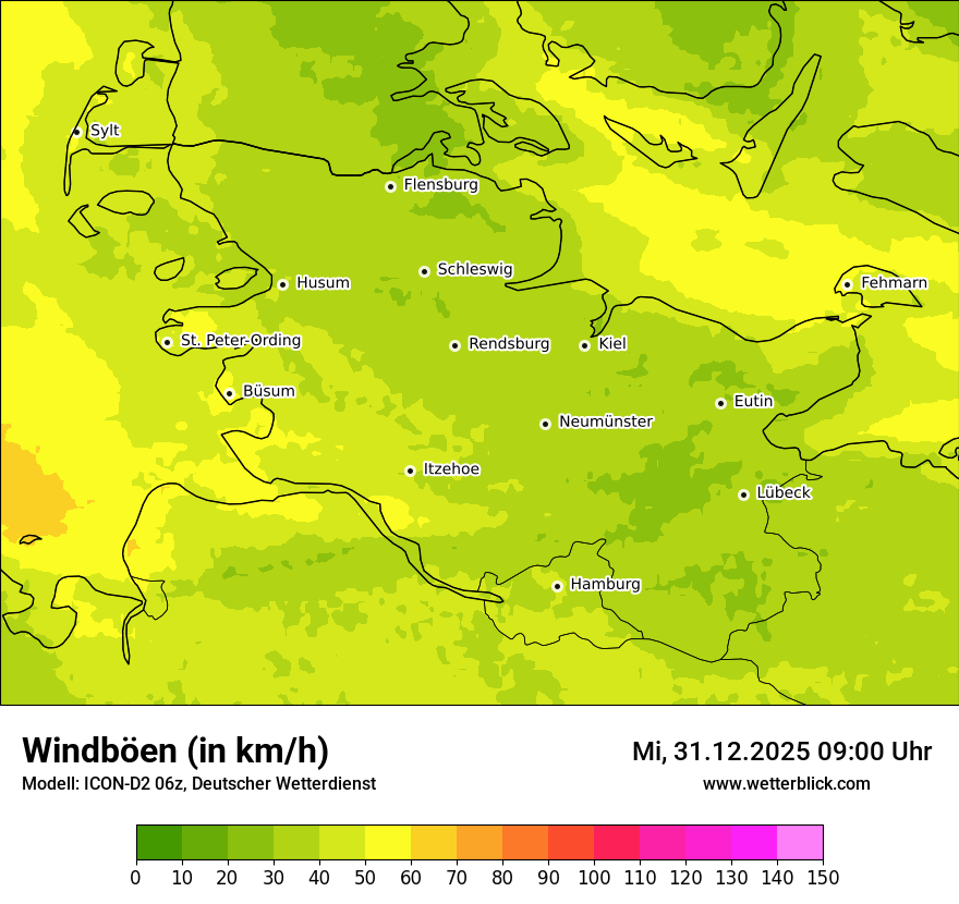 Modellkarten Windgeschwindigkeit