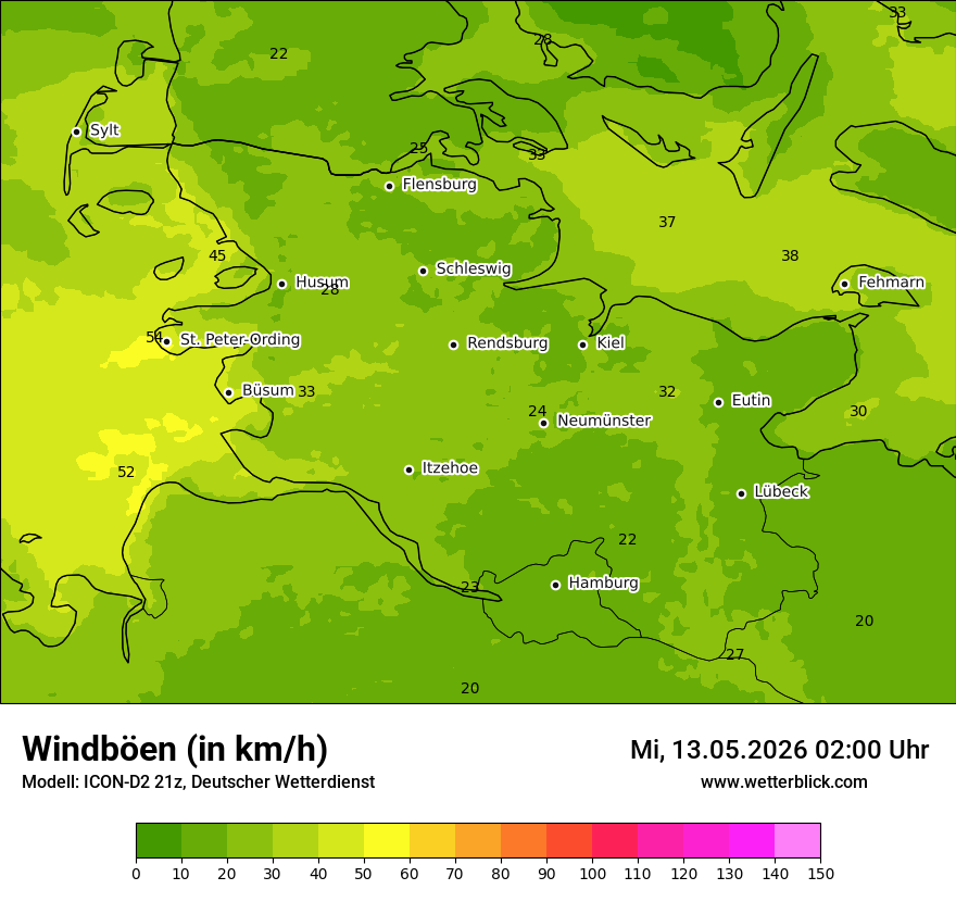 Maximale Windböen