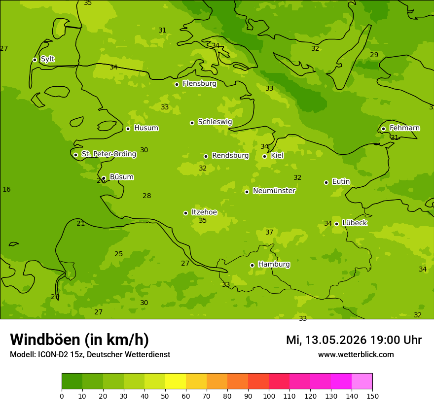 Maximale Windböen