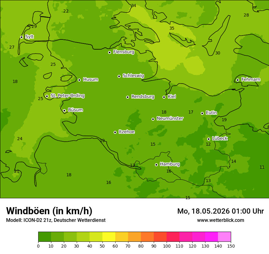 Maximale Windböen