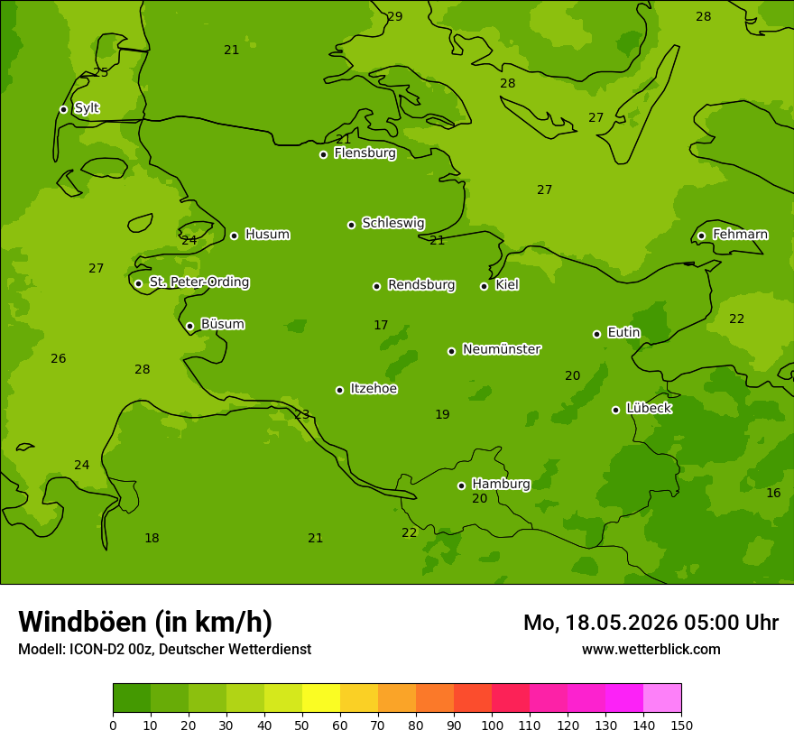 Maximale Windböen