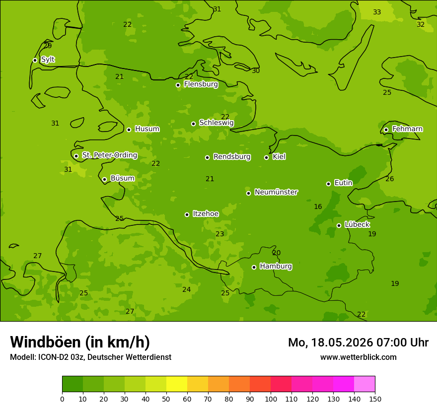 Maximale Windböen