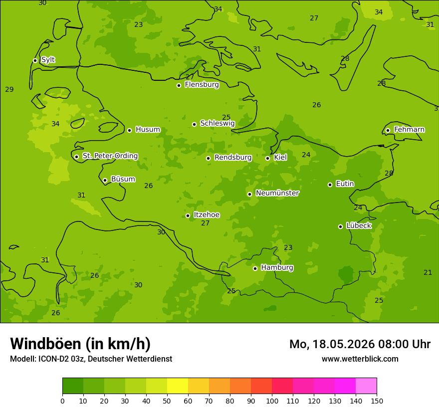 Maximale Windböen