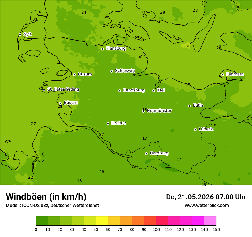 Maximale Windböen