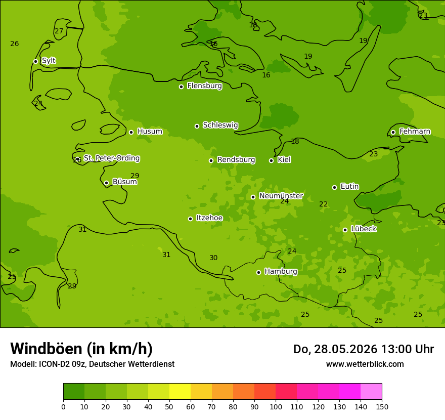 Maximale Windböen