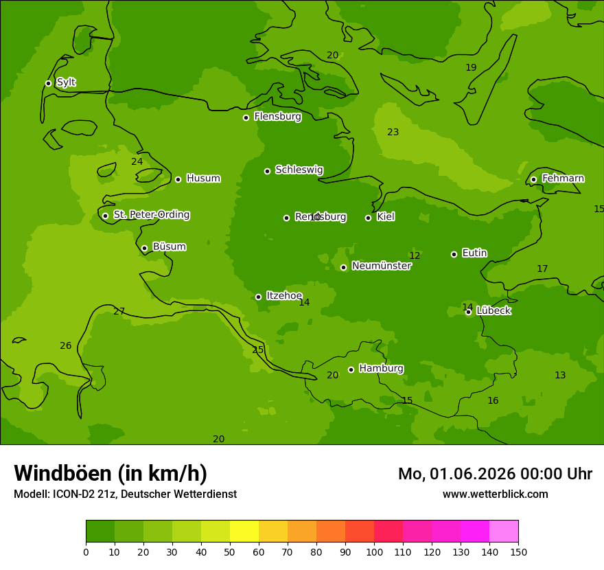 Maximale Windböen
