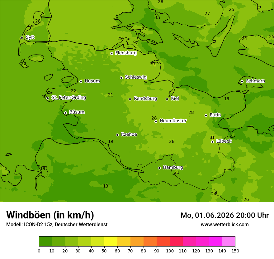 Maximale Windböen