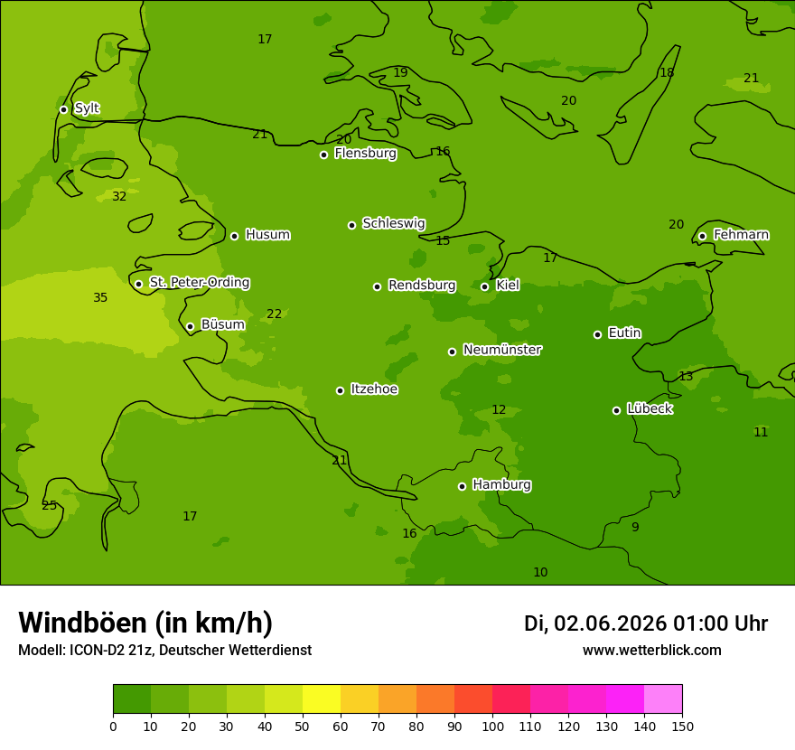 Maximale Windböen