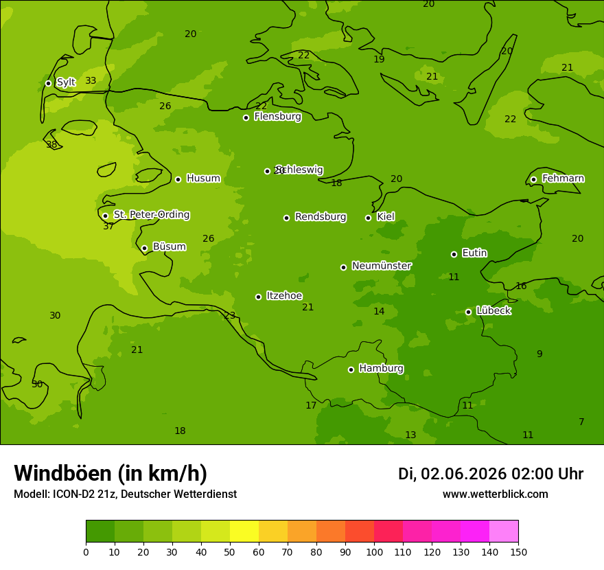 Maximale Windböen