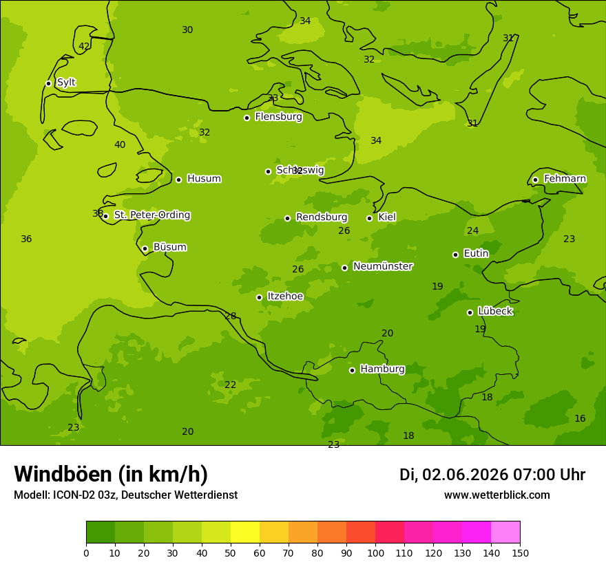 Maximale Windböen