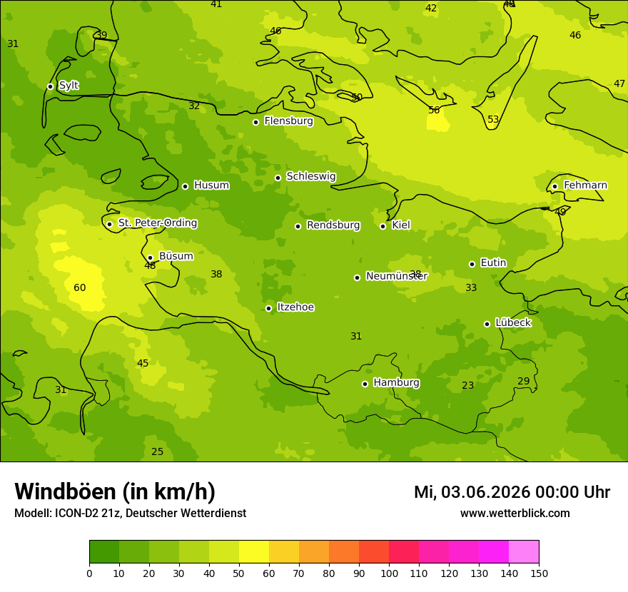 Maximale Windböen