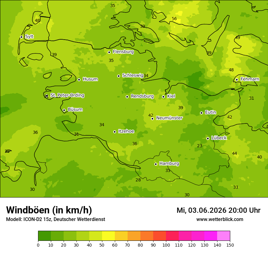 Maximale Windböen