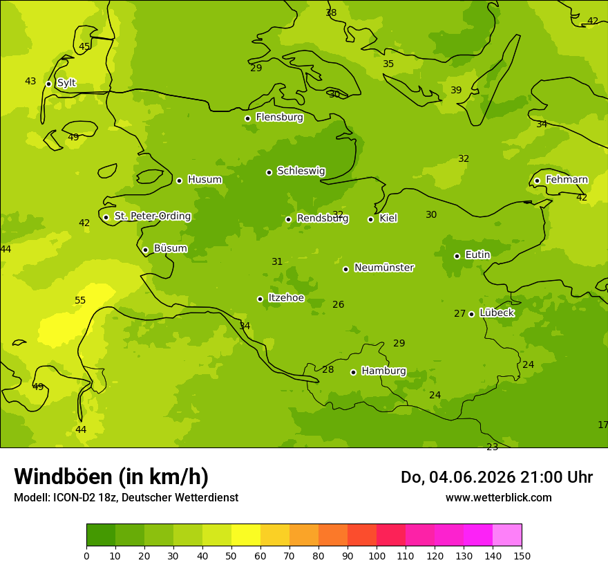 Maximale Windböen