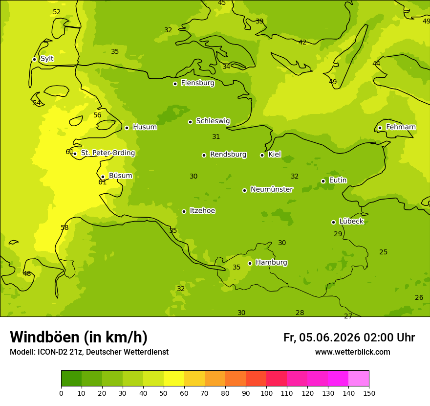 Maximale Windböen