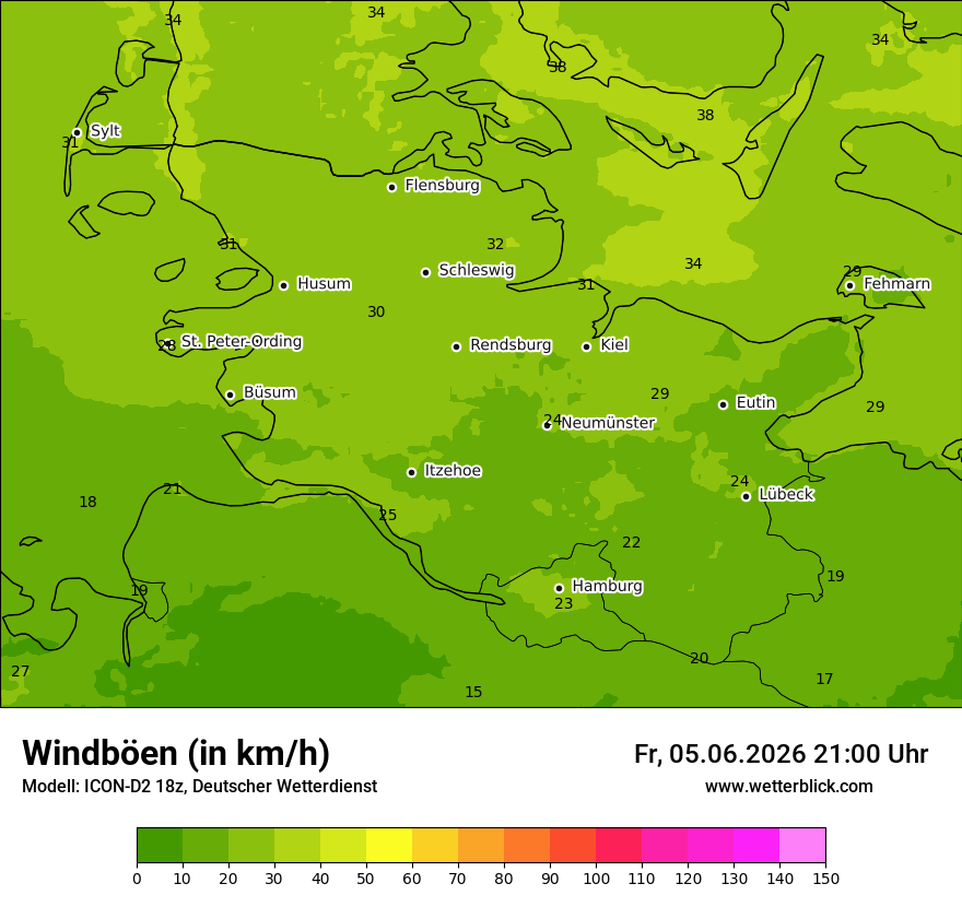Maximale Windböen