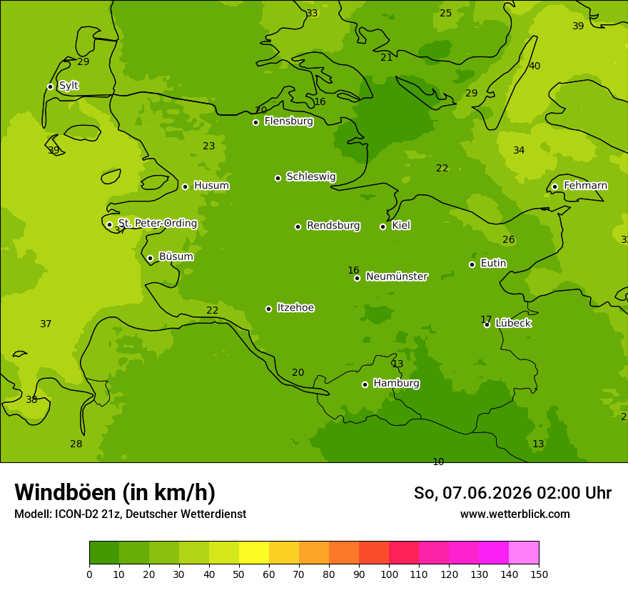 Maximale Windböen