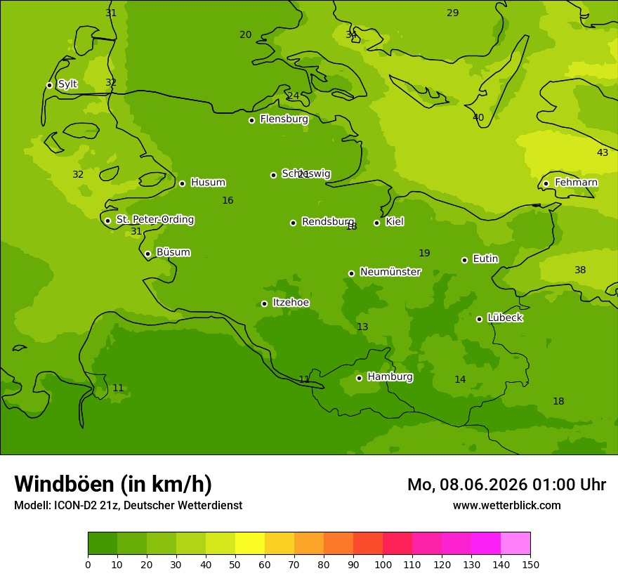 Maximale Windböen