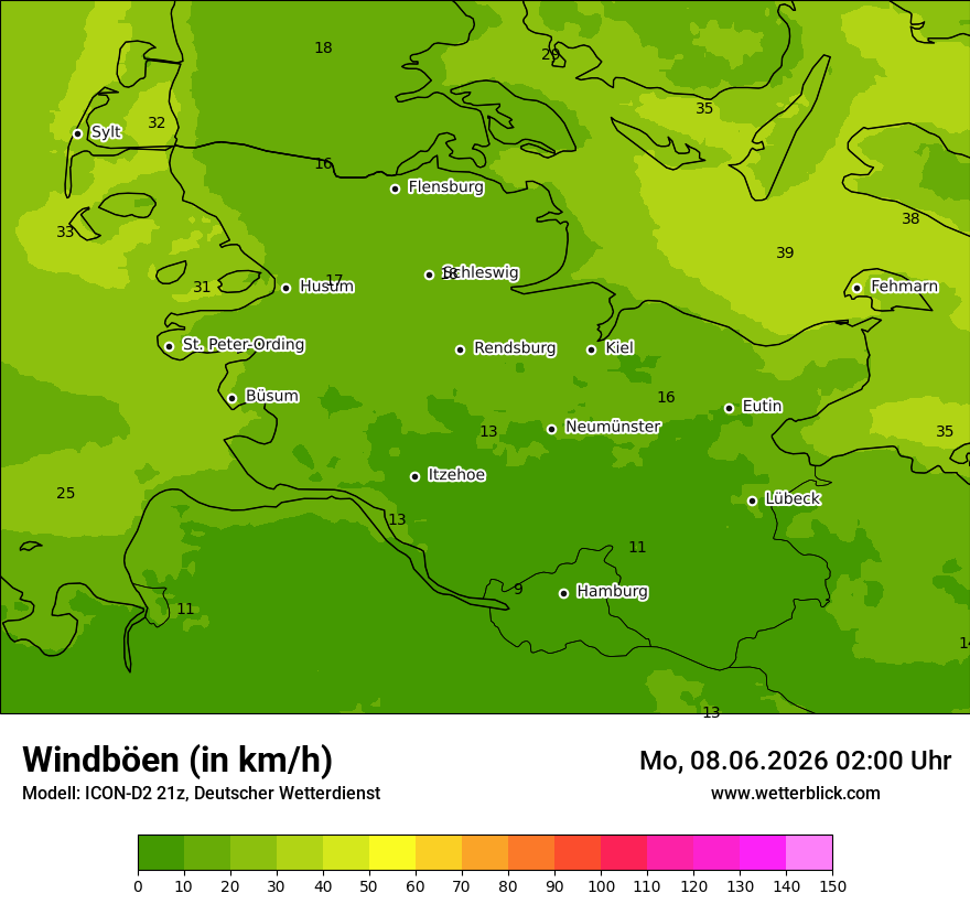 Maximale Windböen
