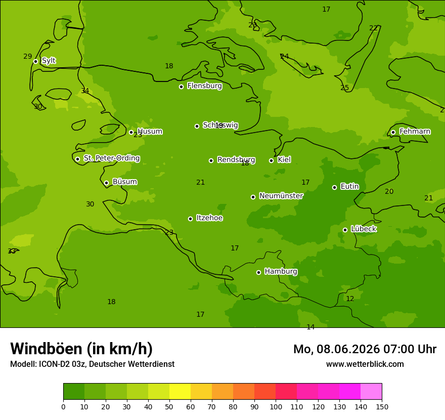 Maximale Windböen